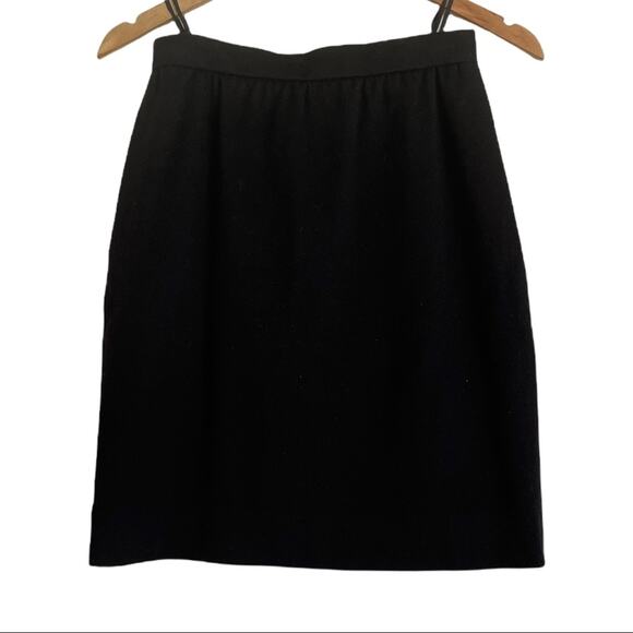 Vintage Akris Wool Pencil Knee Length Skirt with Green Trim Size US 6 - Picture 1 of 7
